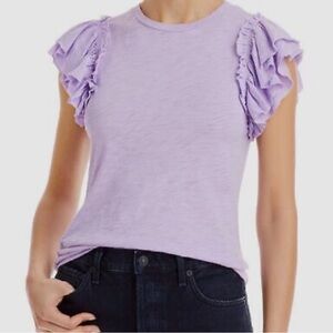 Goldie Women's Purple
Goldie Ruffled‎ Sleeve Crew Neck
Shirt Size Medium